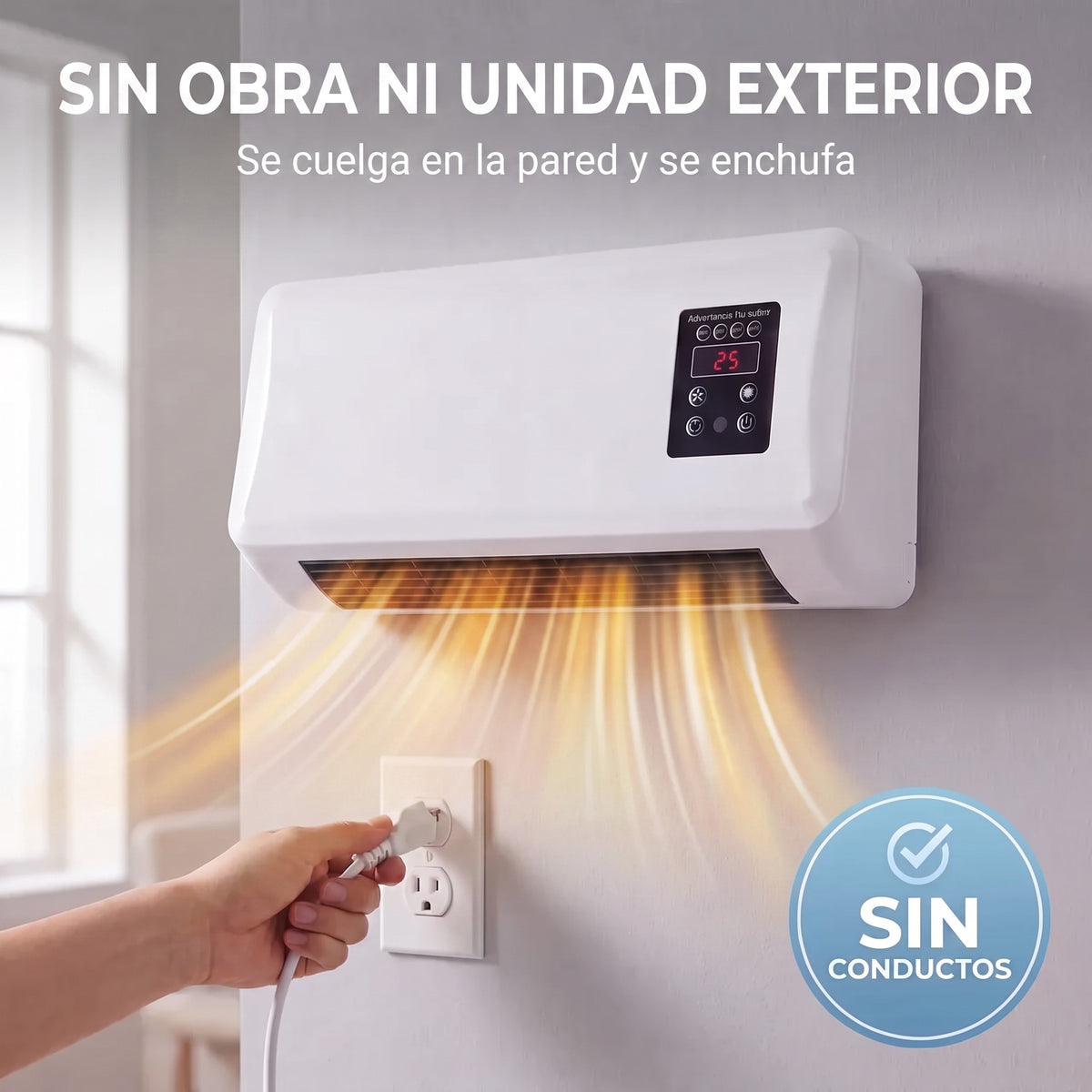 Frostly se cuelga en la pared y se enchufa, sin obra ni unidad exterior