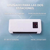 Frostly diseñado para las dos estaciones: calor cerámico, modo brisa, sin obra, mando y temporizador